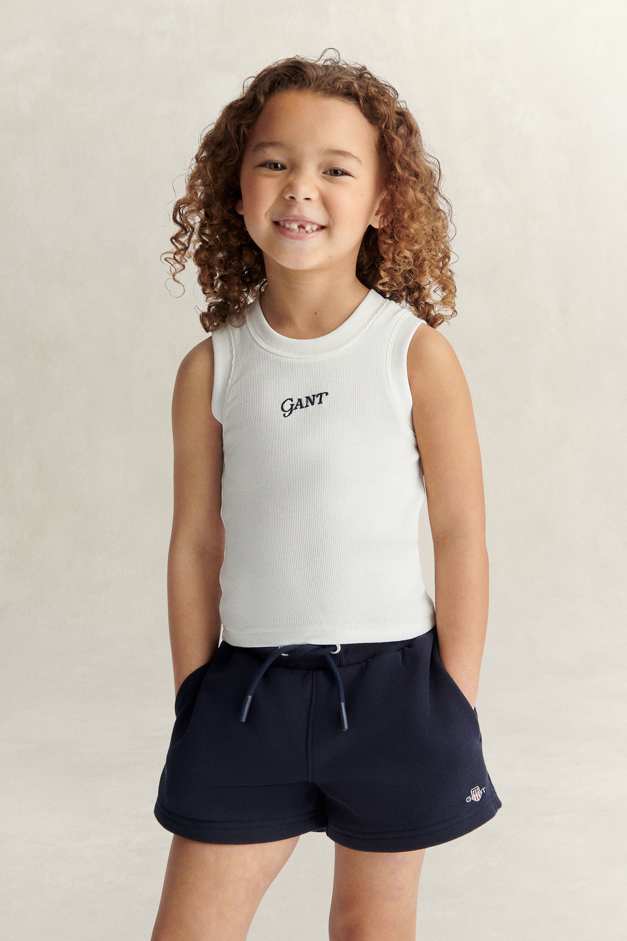 Camiseta de tirantes acanalada con logotipo Girls