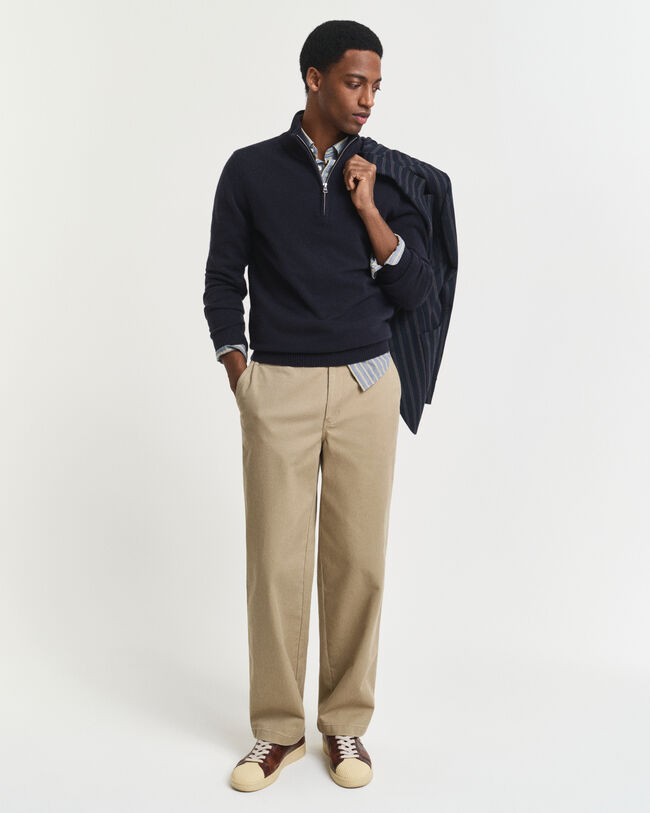 Jersey de cachemir con media cremallera