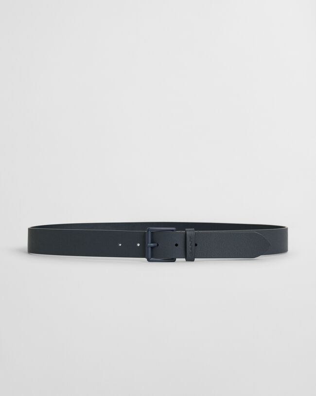 Cintur&oacute;n de piel con hebilla en el mismo tono
