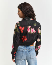 Camisa de seda y algodón floral Regular Fit