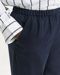 Pantalones en mezcla de lana con cintura elástica