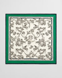 Pañuelo de seda con estampado de árbol