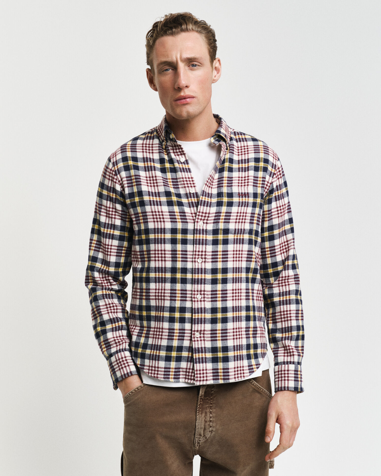 Camisa de franela Regular Fit de cuadros escoceses GANT