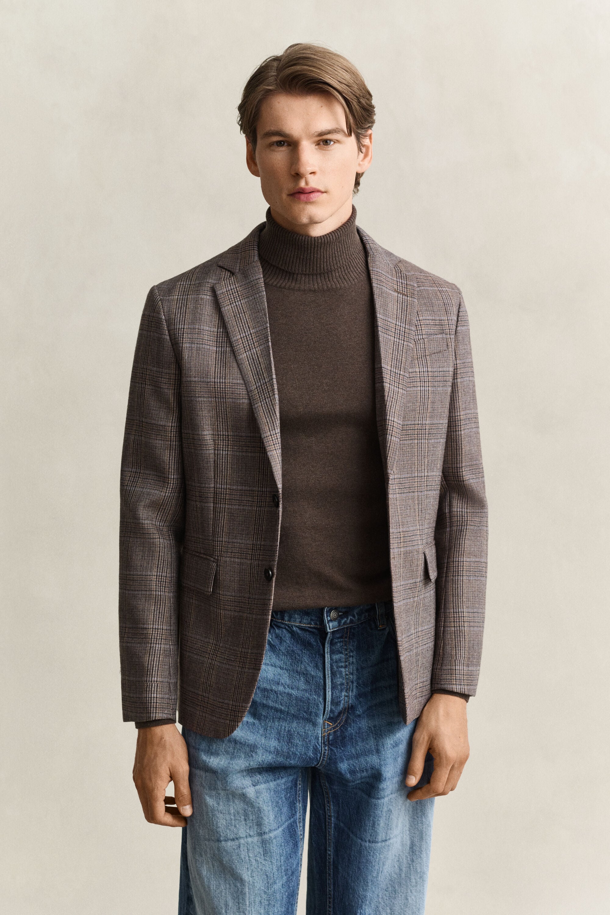 Chaqueta de traje de lana a cuadros