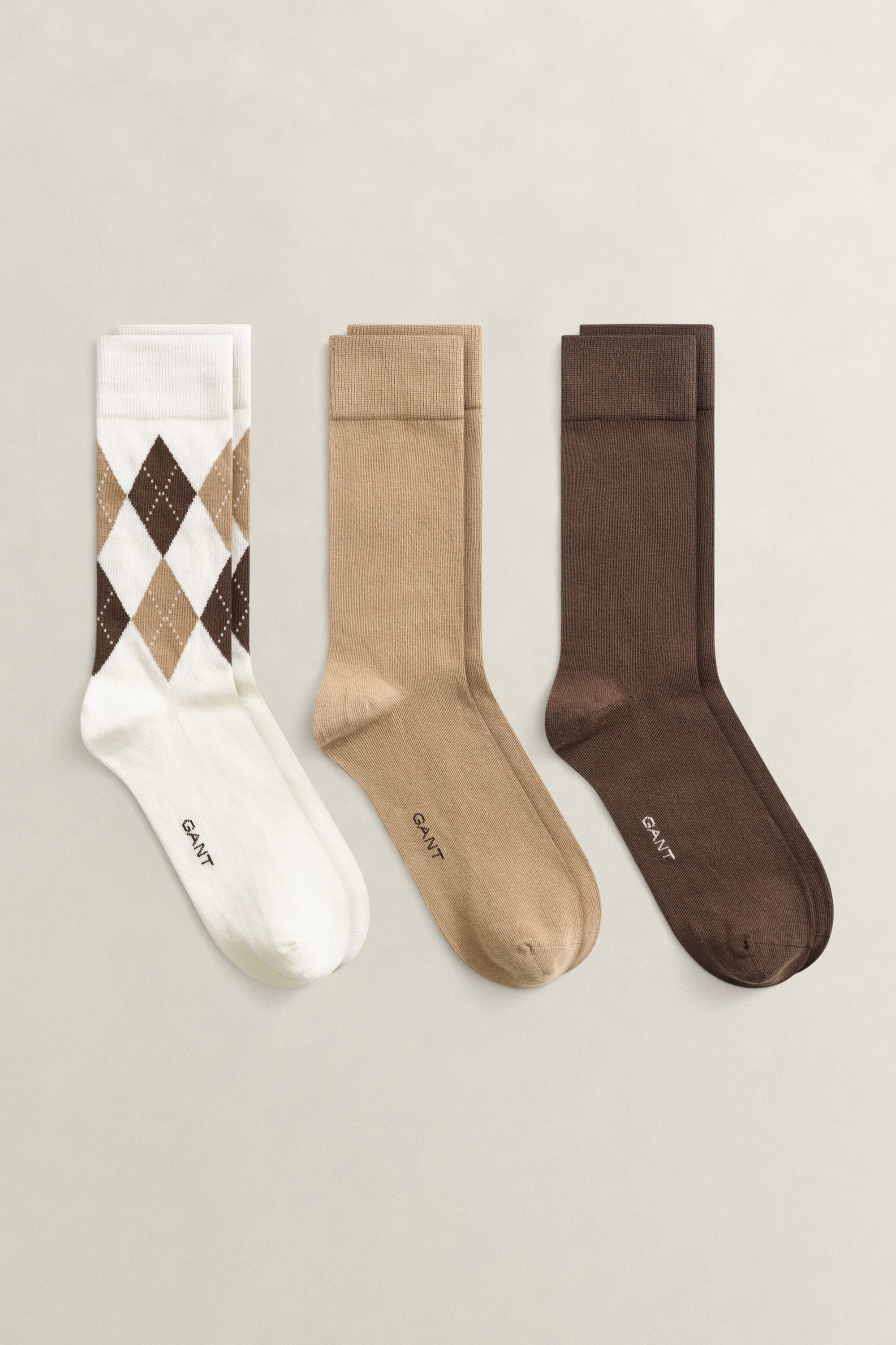 Paquete de tres pares de calcetines Argyle
