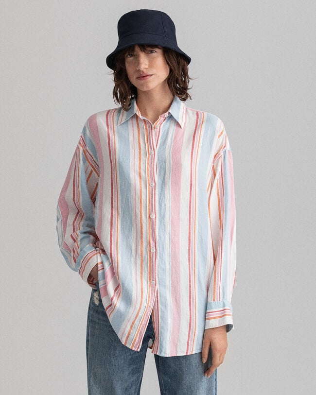 Camisa extragrande con varios diseños de rayas