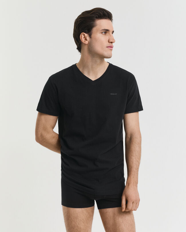 Paquete de dos camisetas de cuello de pico