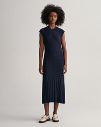 Vestido sin mangas de cuello redondo y punto acanalado