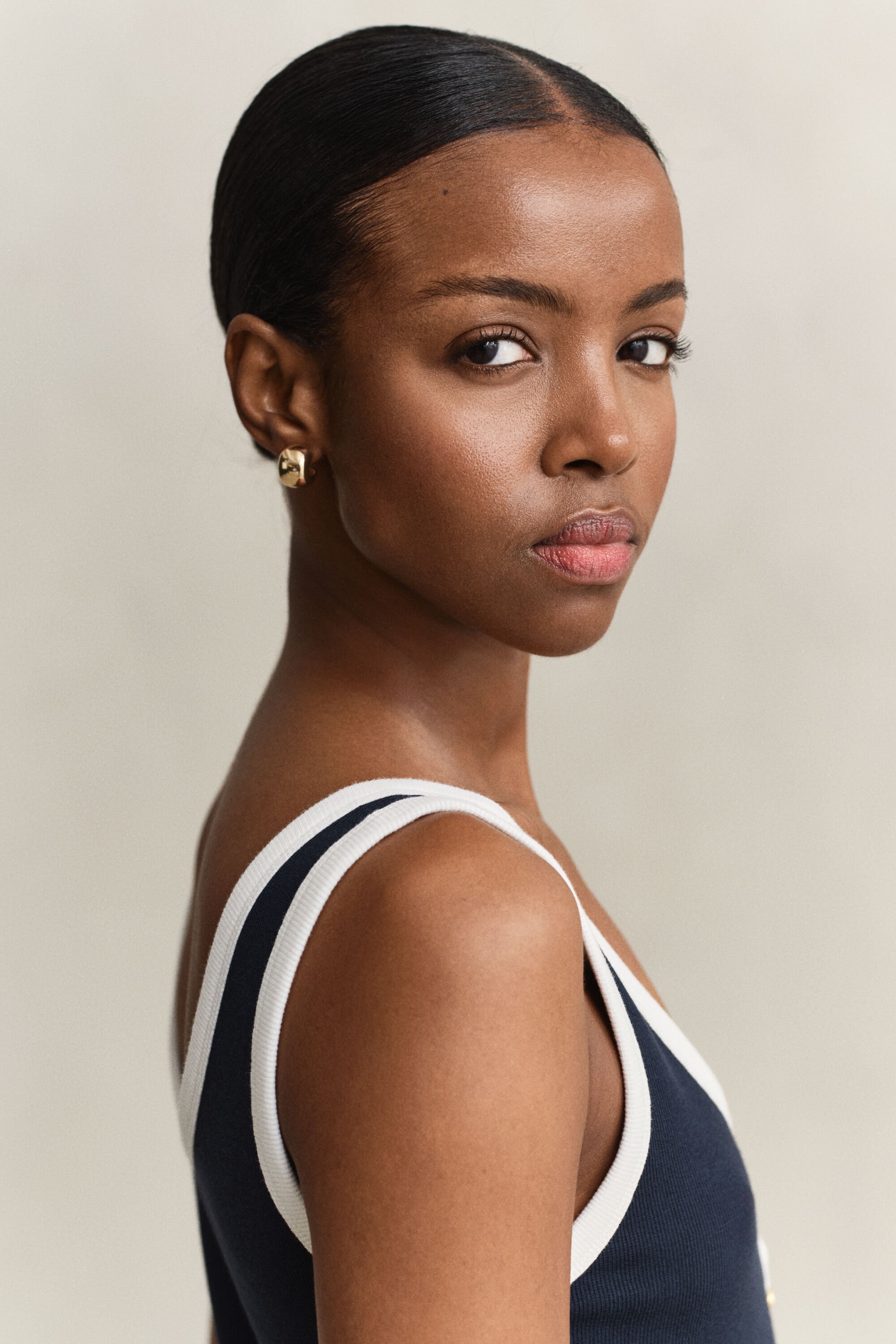 Vestido de tirantes acanalado