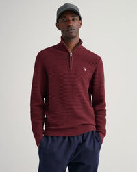 Jersey de algod&oacute;n Texture con media cremallera