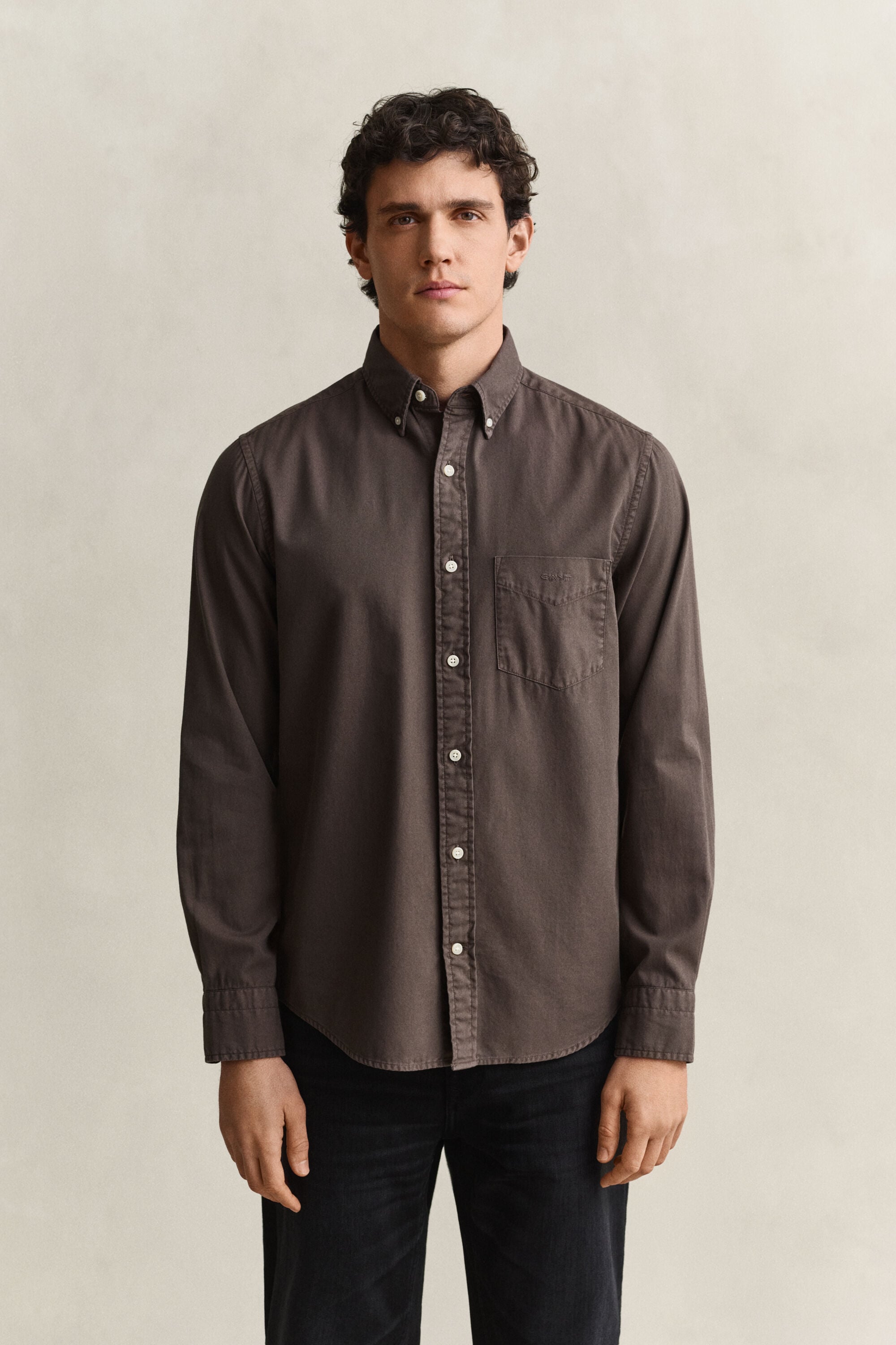 Camisa Regular Fit de sarga