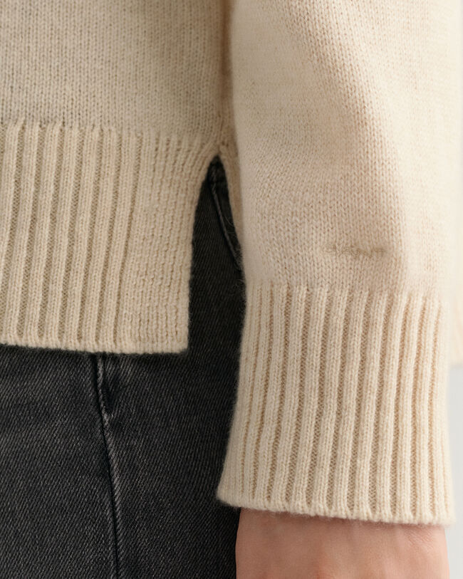 Jersey de cuello redondo en cachemir