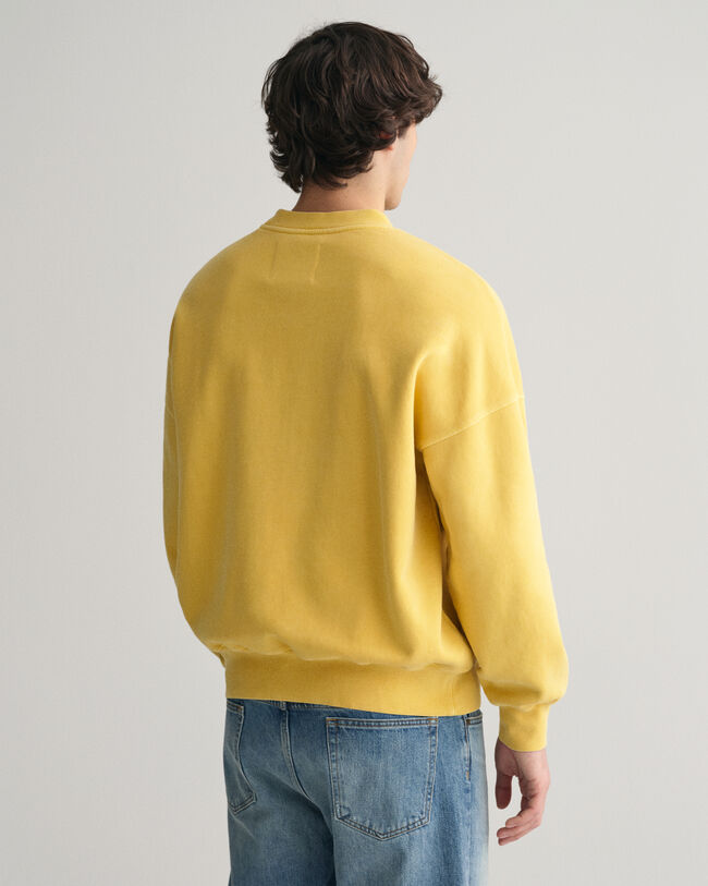 Sudadera de cuello redondo con lavado vintage