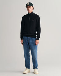 Jersey de algod&oacute;n con media cremallera Textured