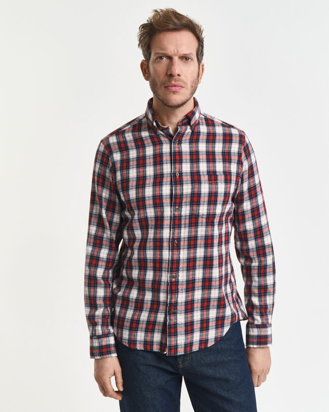 Camisa Regular Fit de franela Windblown a cuadros