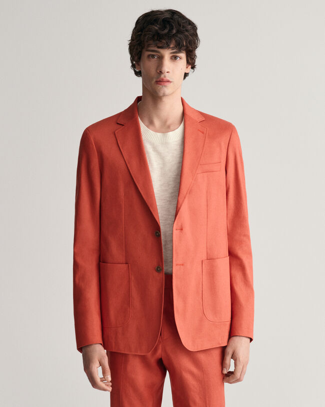 Americana de traje en algod&oacute;n y lino