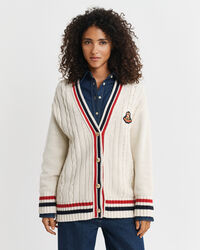 C&aacute;rdigan de ochos con cuello de pico Gant Varsity