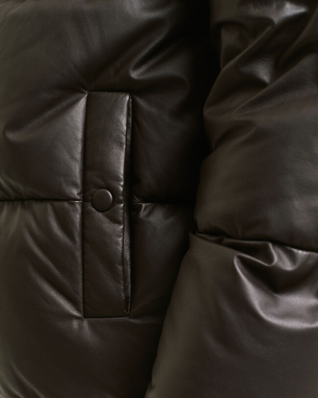 Chaqueta acolchada de piel y plumón de oca