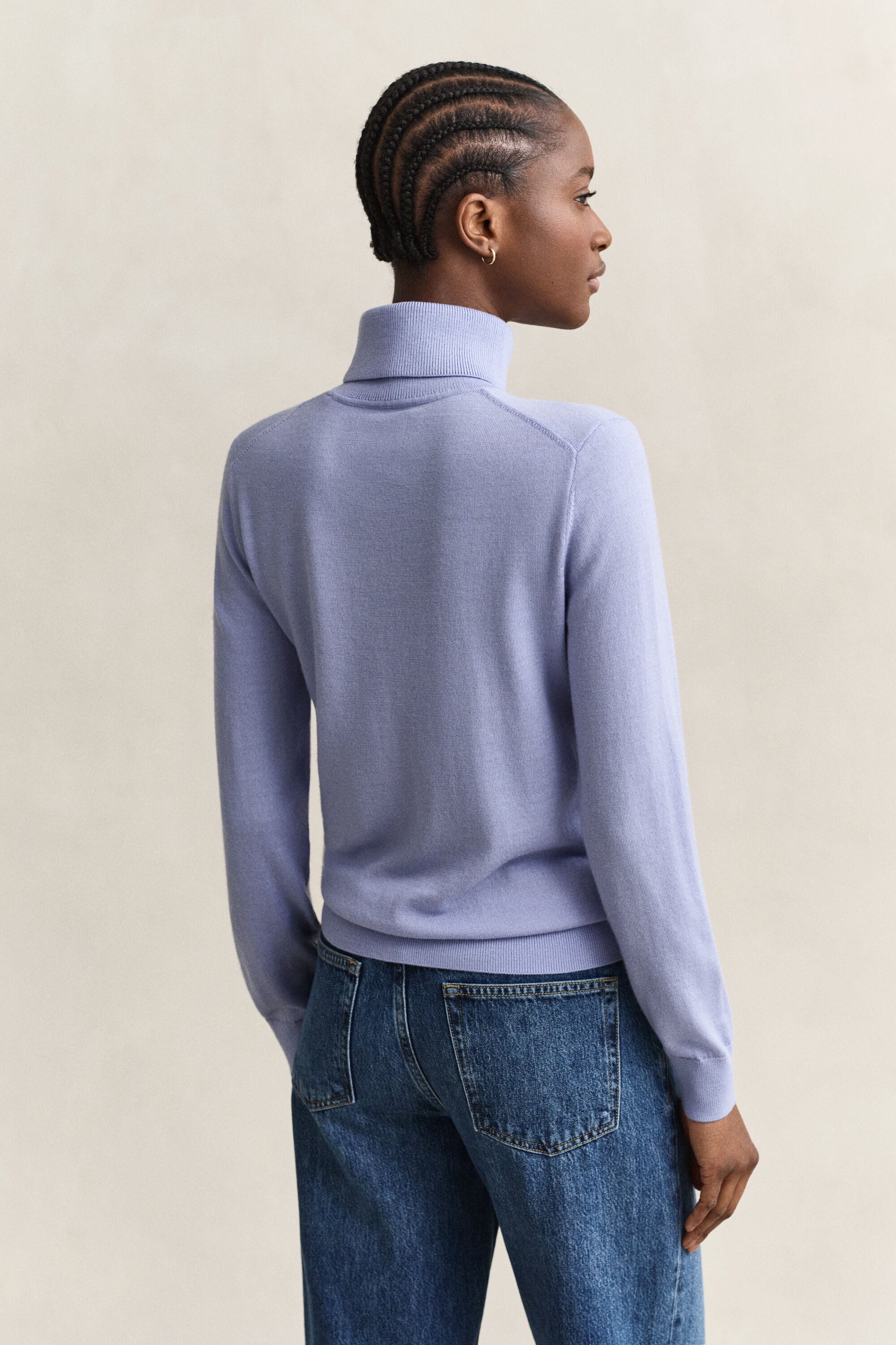 Jersey con cuello de cisne de lana merino extrafina