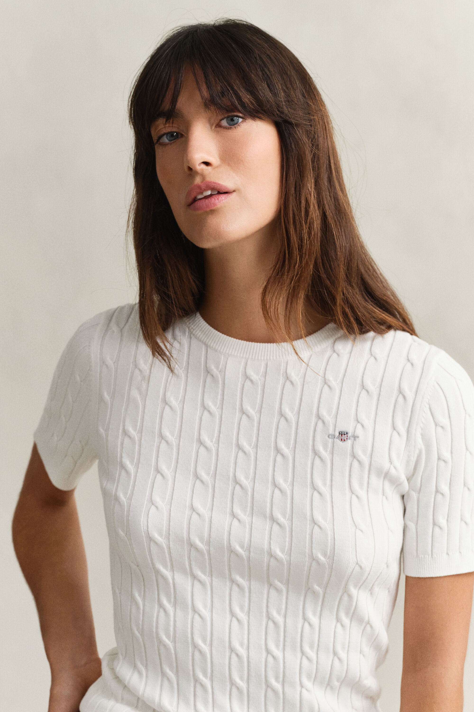 Jersey de punto de ochos y manga corta