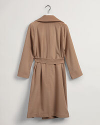 Abrigo en mezcla de lana con cintur&oacute;n