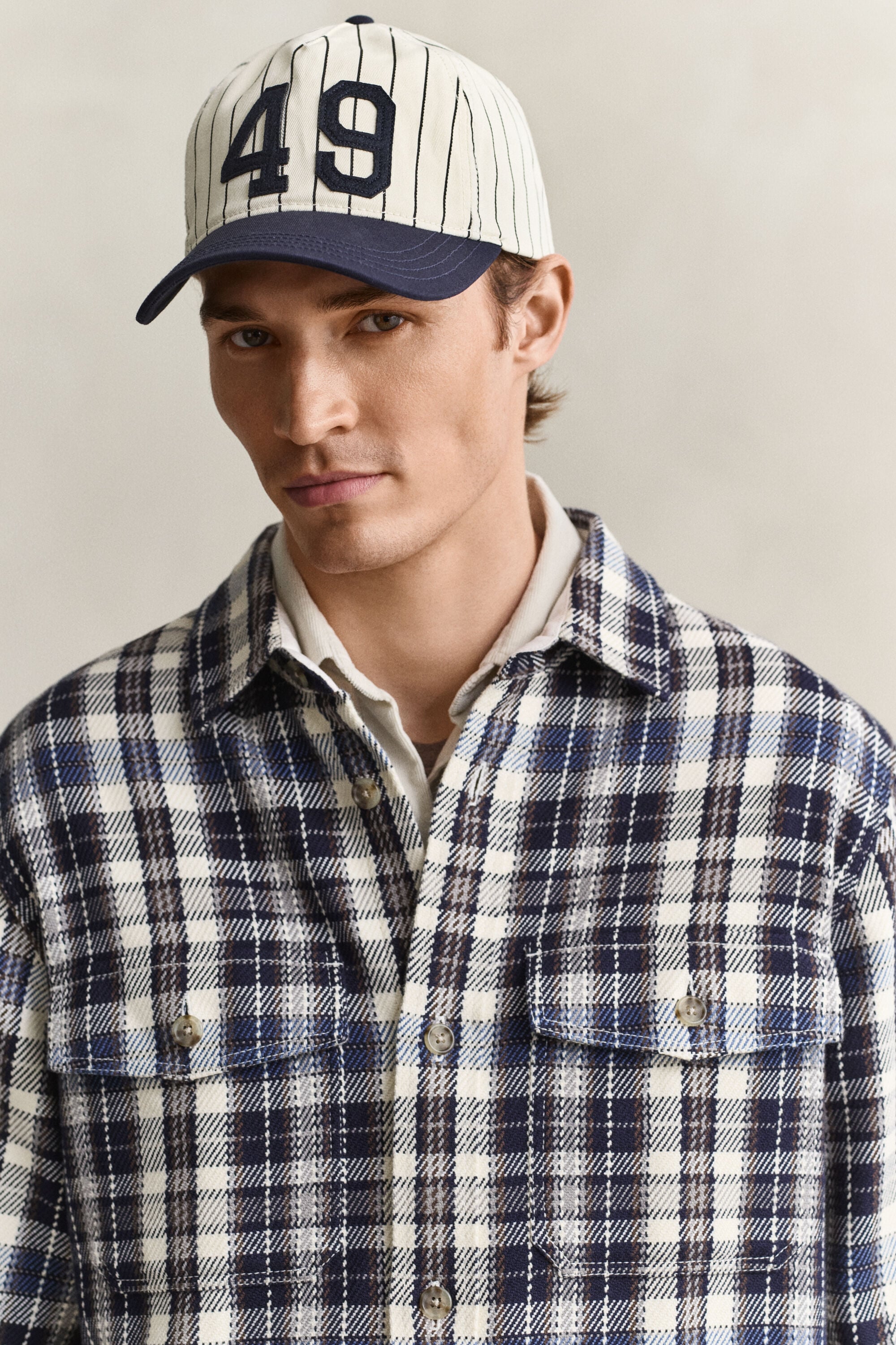 Sobrecamisa de sarga a cuadros