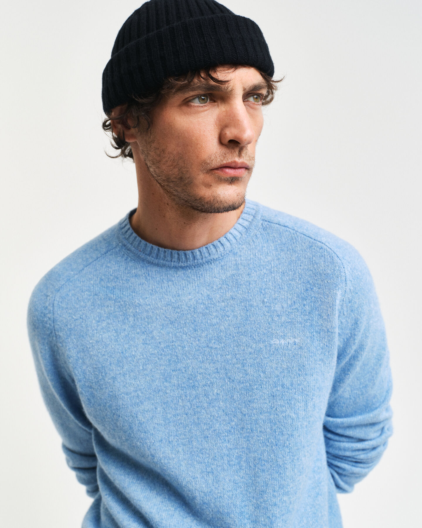 Jersey de cuello redondo en mezcla de lana