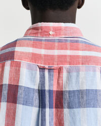 Camisa Regular Fit de lino y madrás