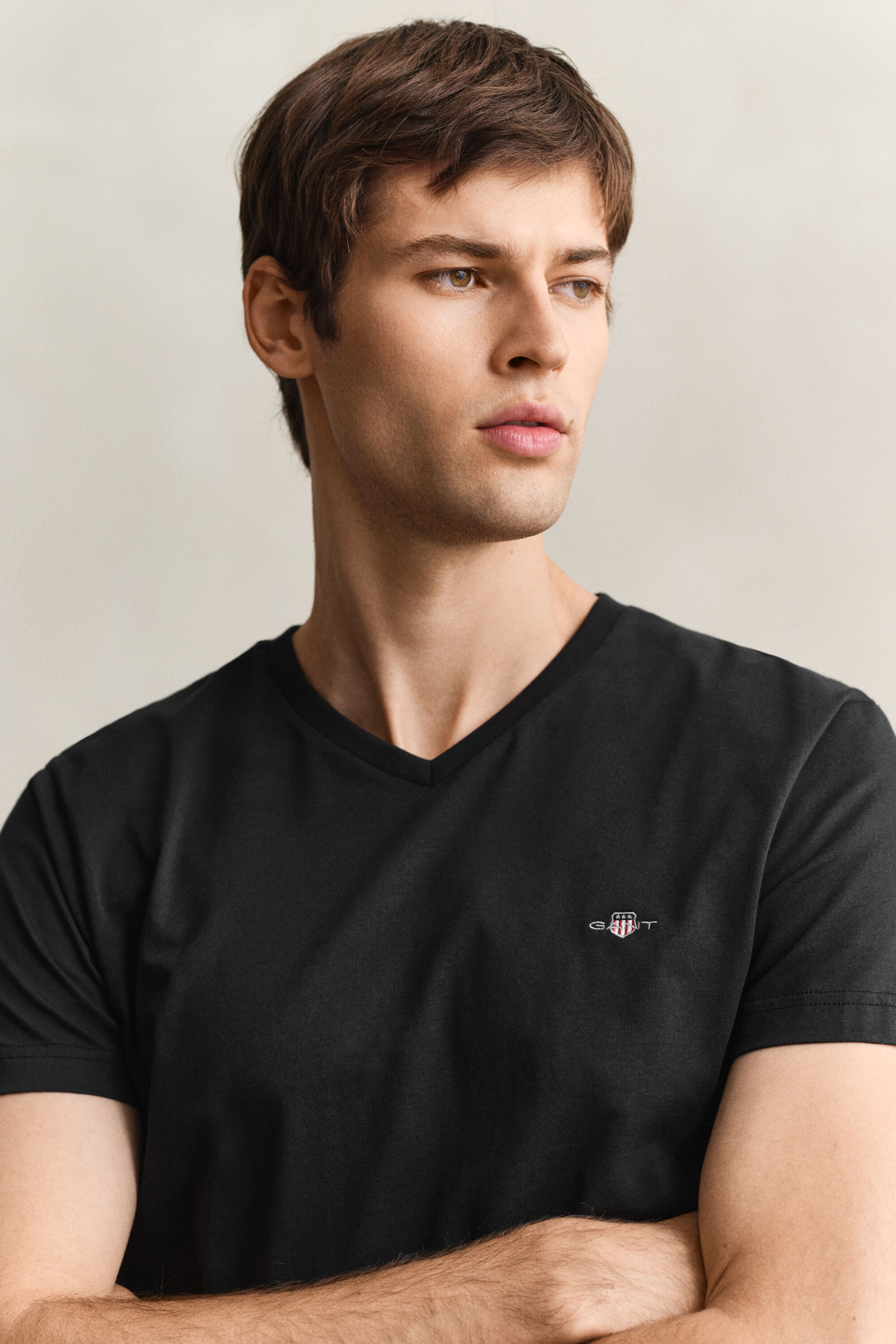 Camiseta Slim Fit Shield con cuello de pico