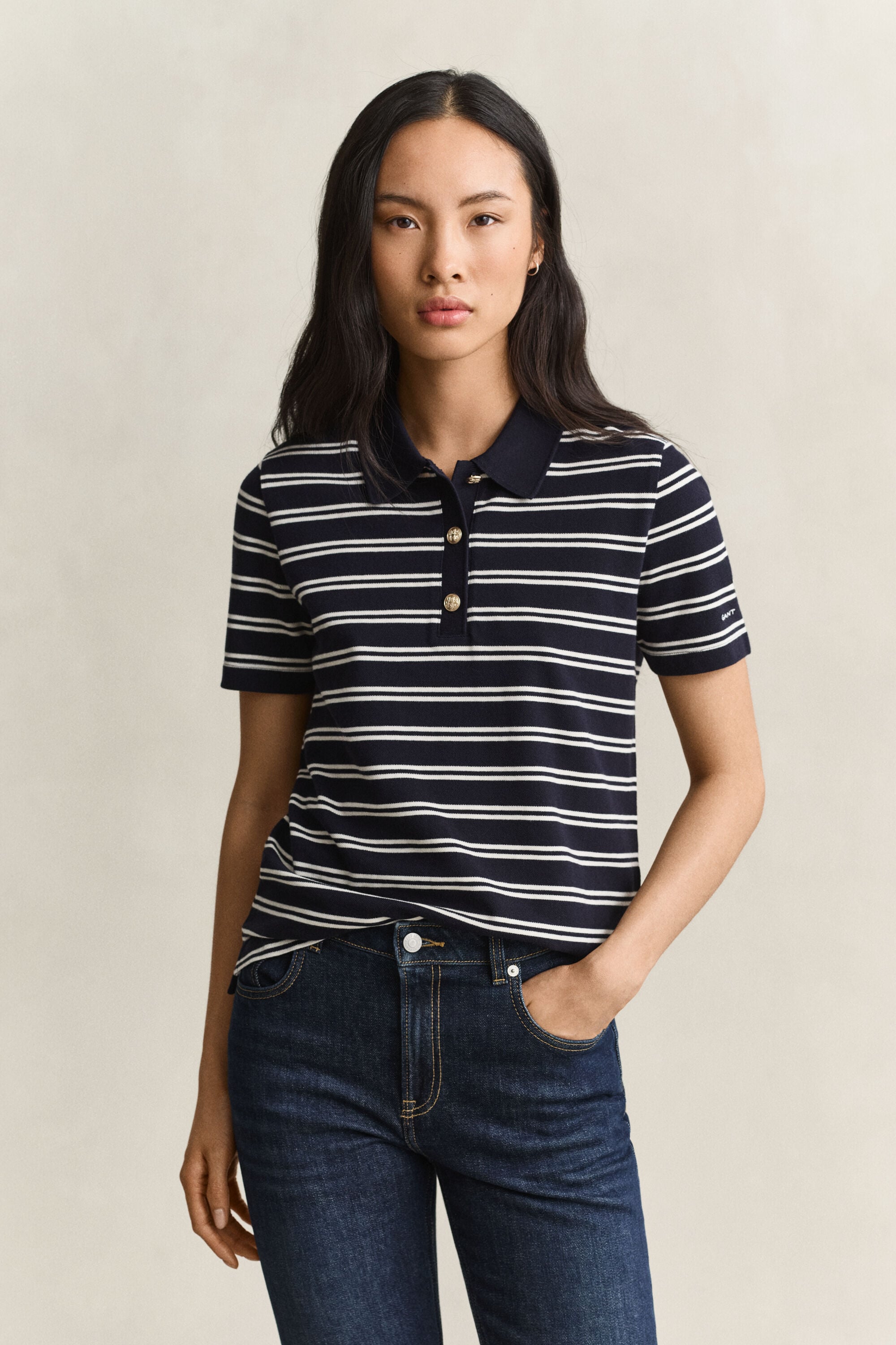 Polo de piqué a rayas