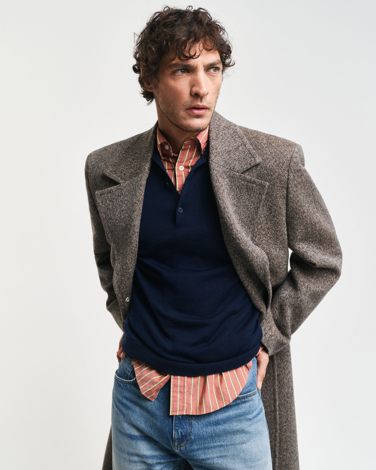 Jersey tipo polo de lana merino extrafina