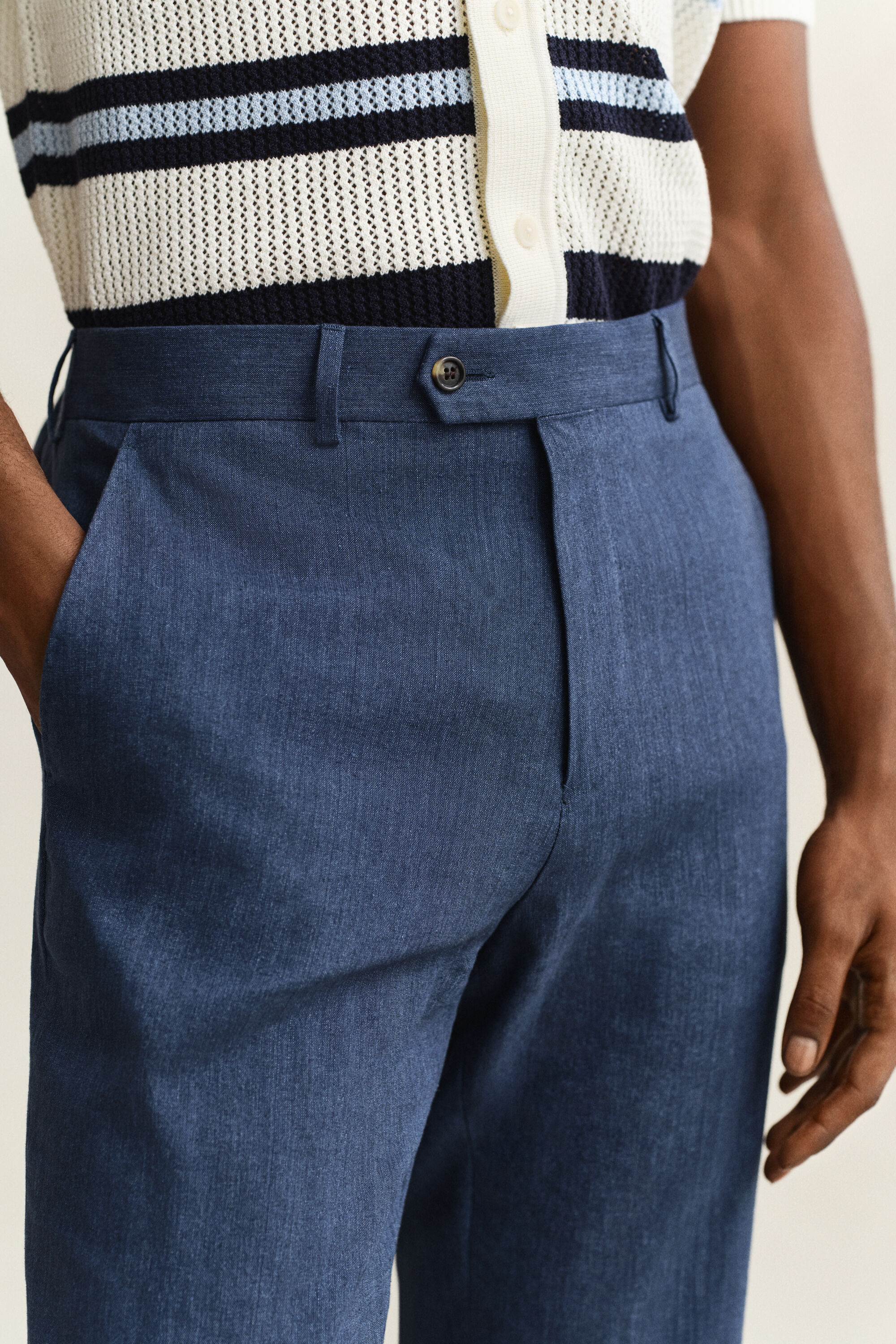 Pantalones de traje de mezcla de lino