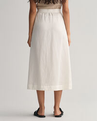 Falda midi de viscosa y lino