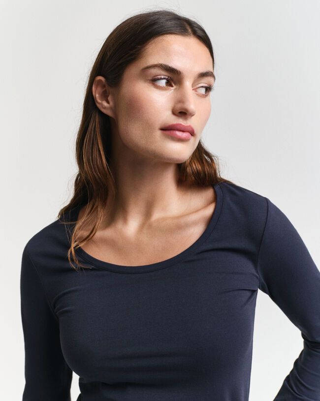 Camiseta de manga larga con escote redondo