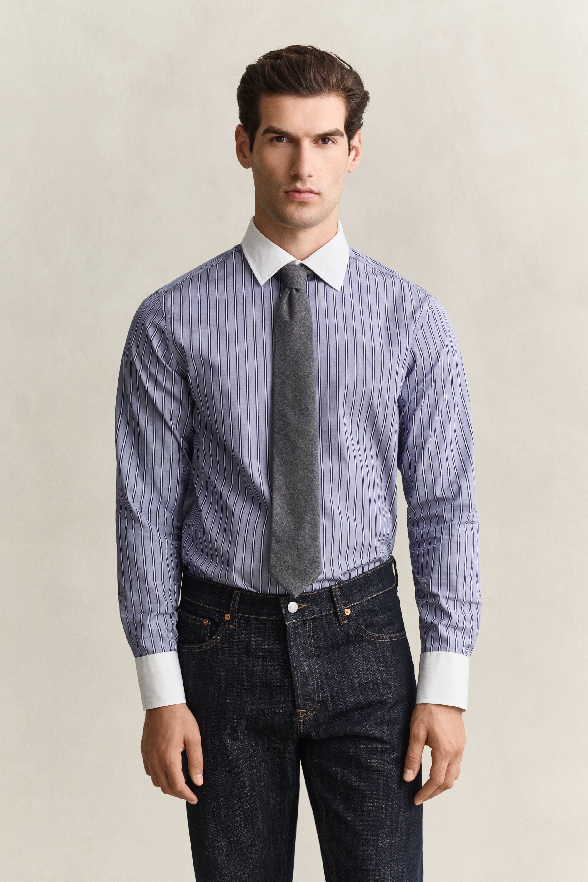 Camisa fil-à-fil de rayas