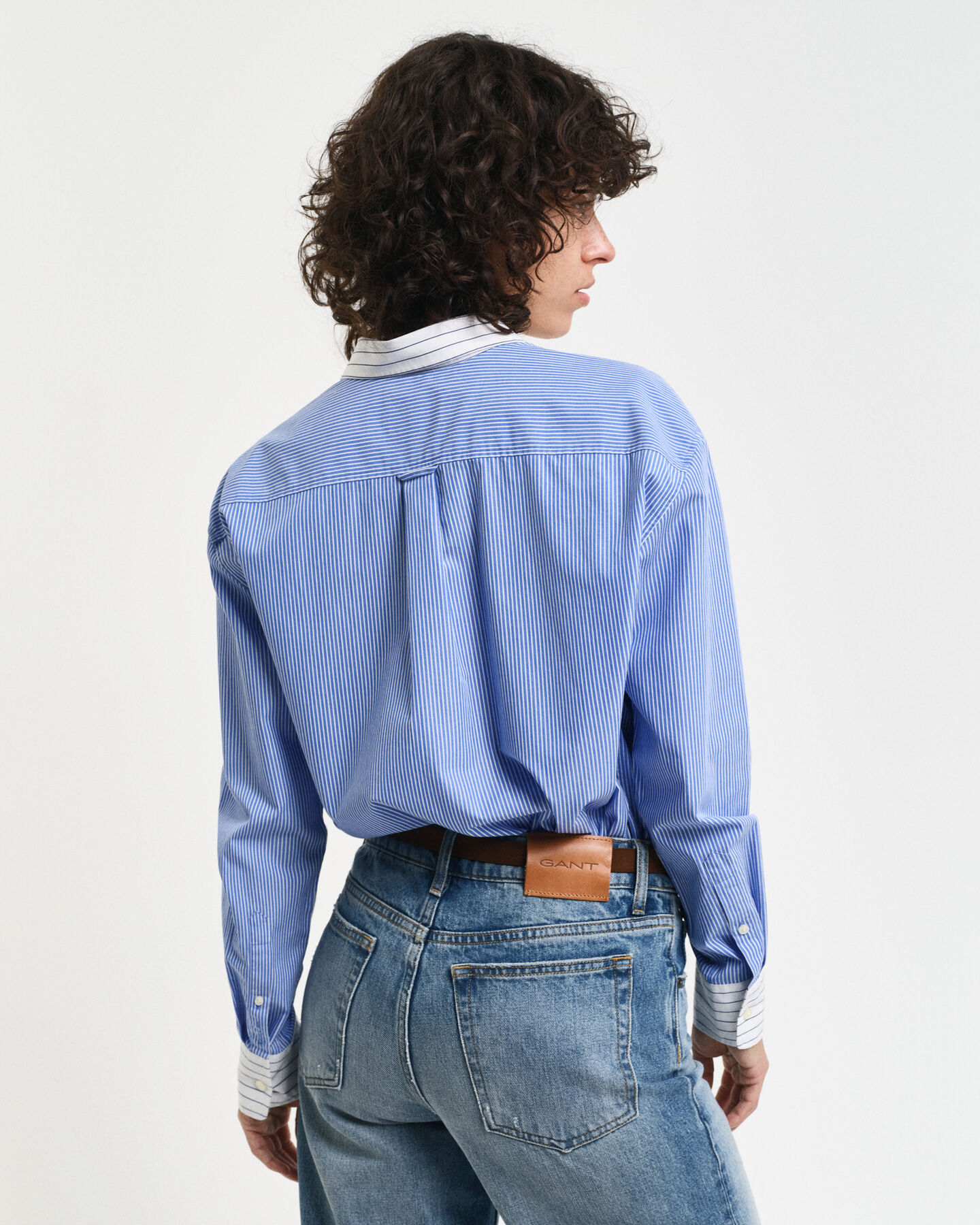 Camisa Relaxed Fit de popelina a rayas mixtas