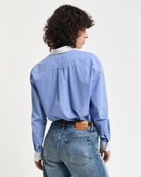 Camisa Relaxed Fit de popelina a rayas mixtas