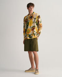 Pantalones cortos de traje en algod&oacute;n y lino