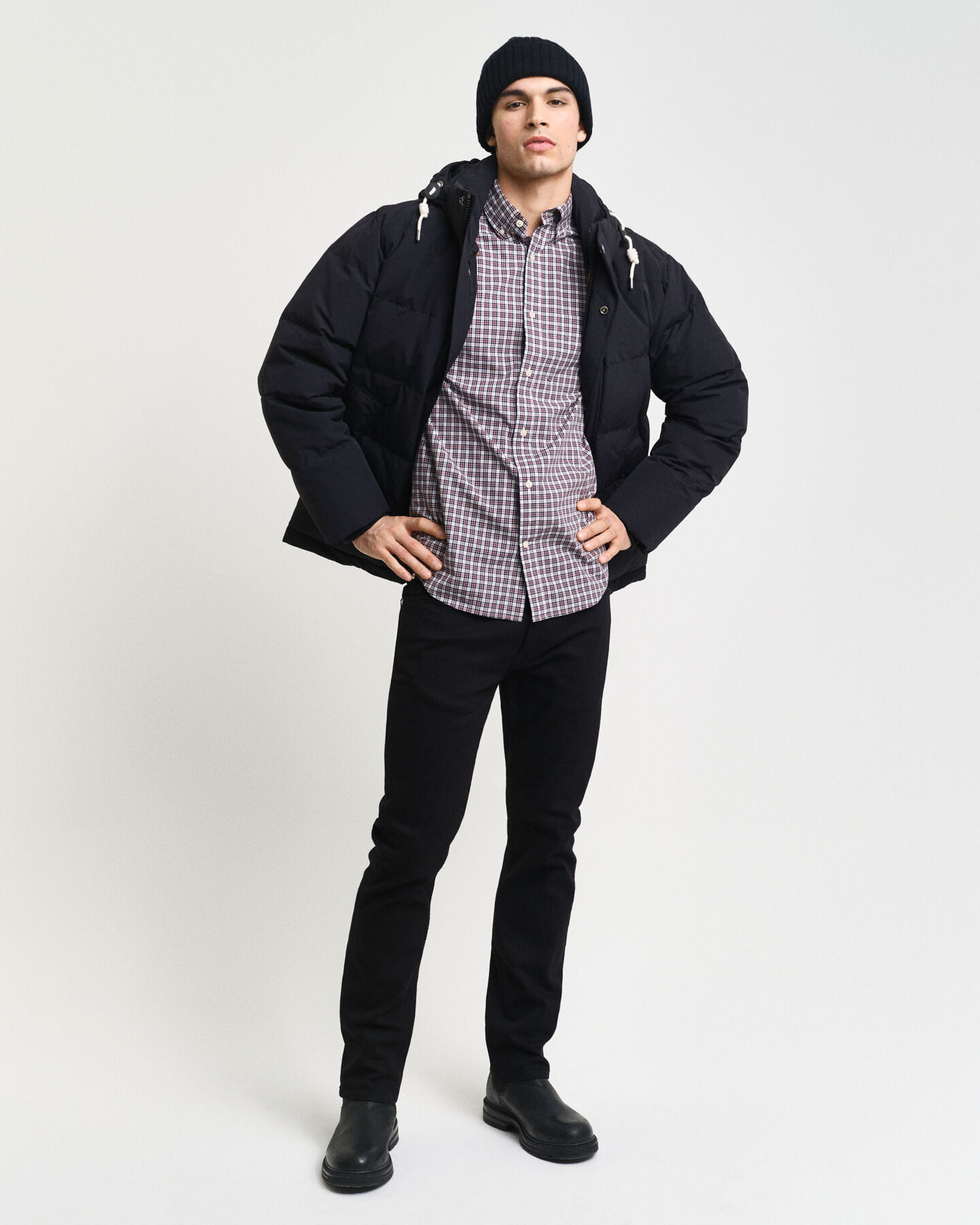 Camisa Regular Fit de popelina a cuadros peque&ntilde;os