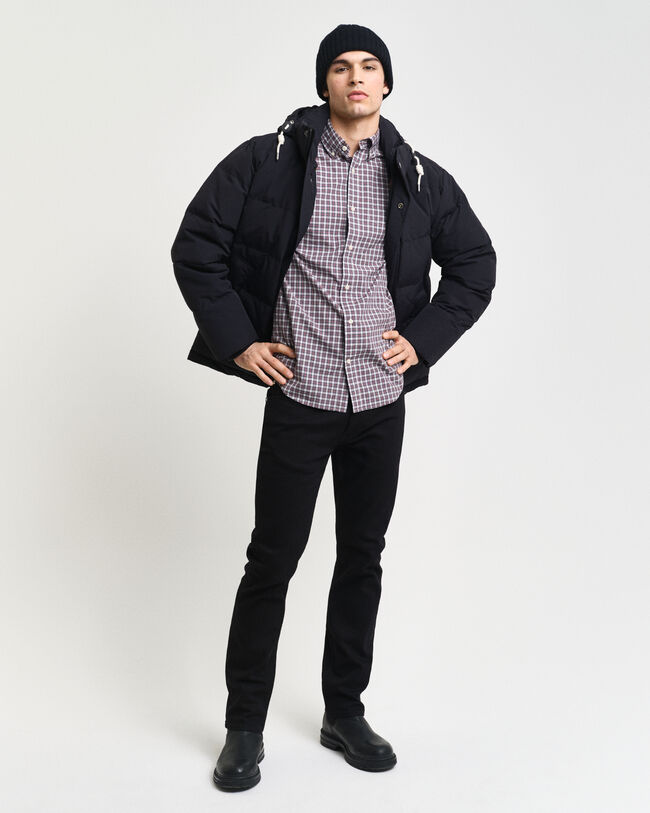 Camisa Regular Fit de popelina a cuadros peque&ntilde;os