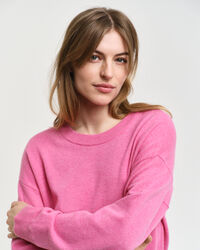 Jersey de cuello redondo en lana de oveja muy fina