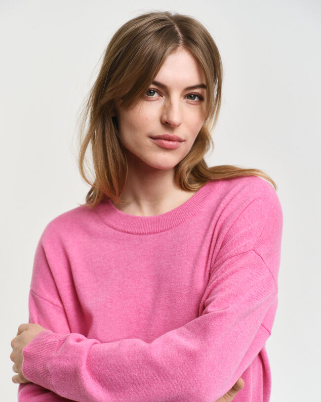 Jersey de cuello redondo en lana de oveja muy fina