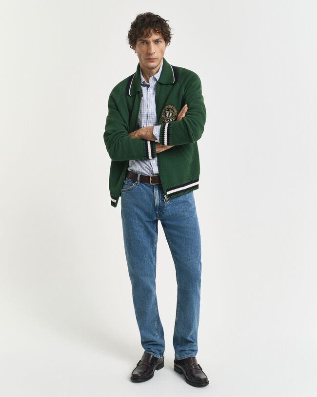 Camisa Regular Fit clásica de popelina a cuadros pequeños