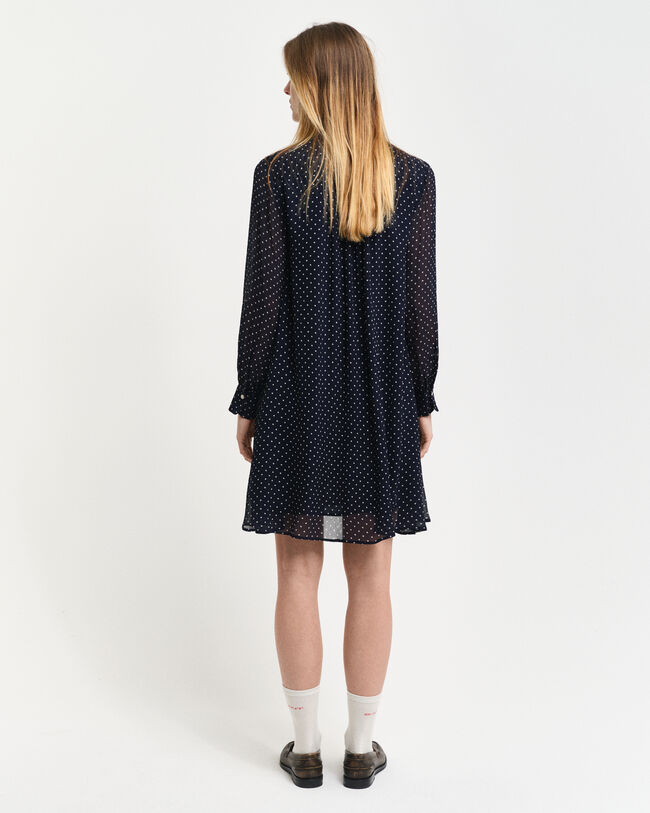 Vestido con lazada y estampado de lunares