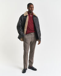 Jersey de lana merino extrafina con media cremallera