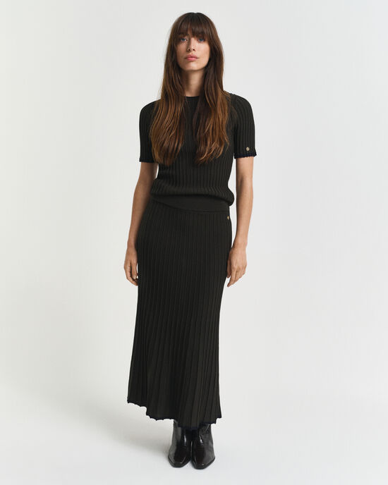 Falda de punto acanalado en contraste