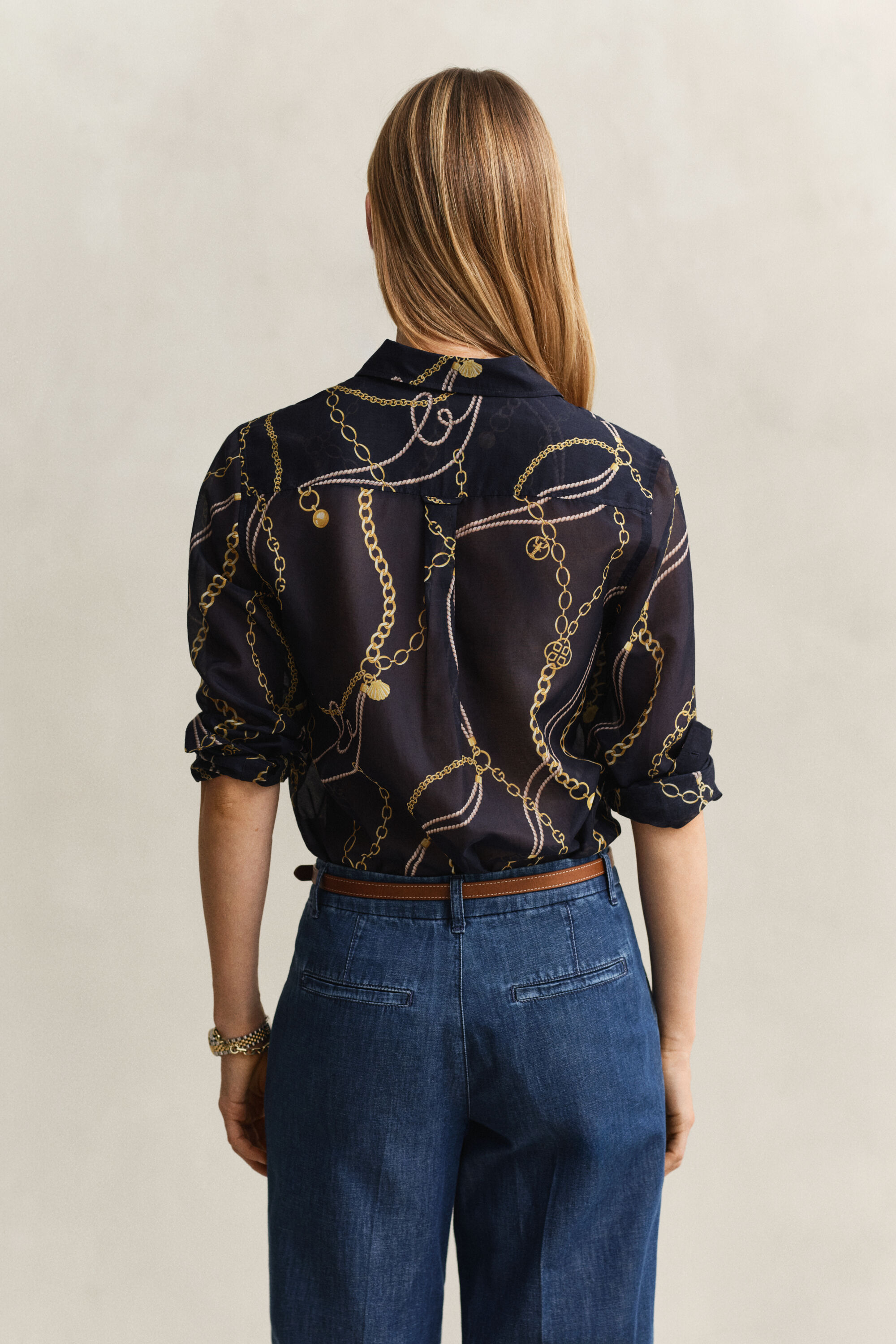 Camisa de algodón y seda