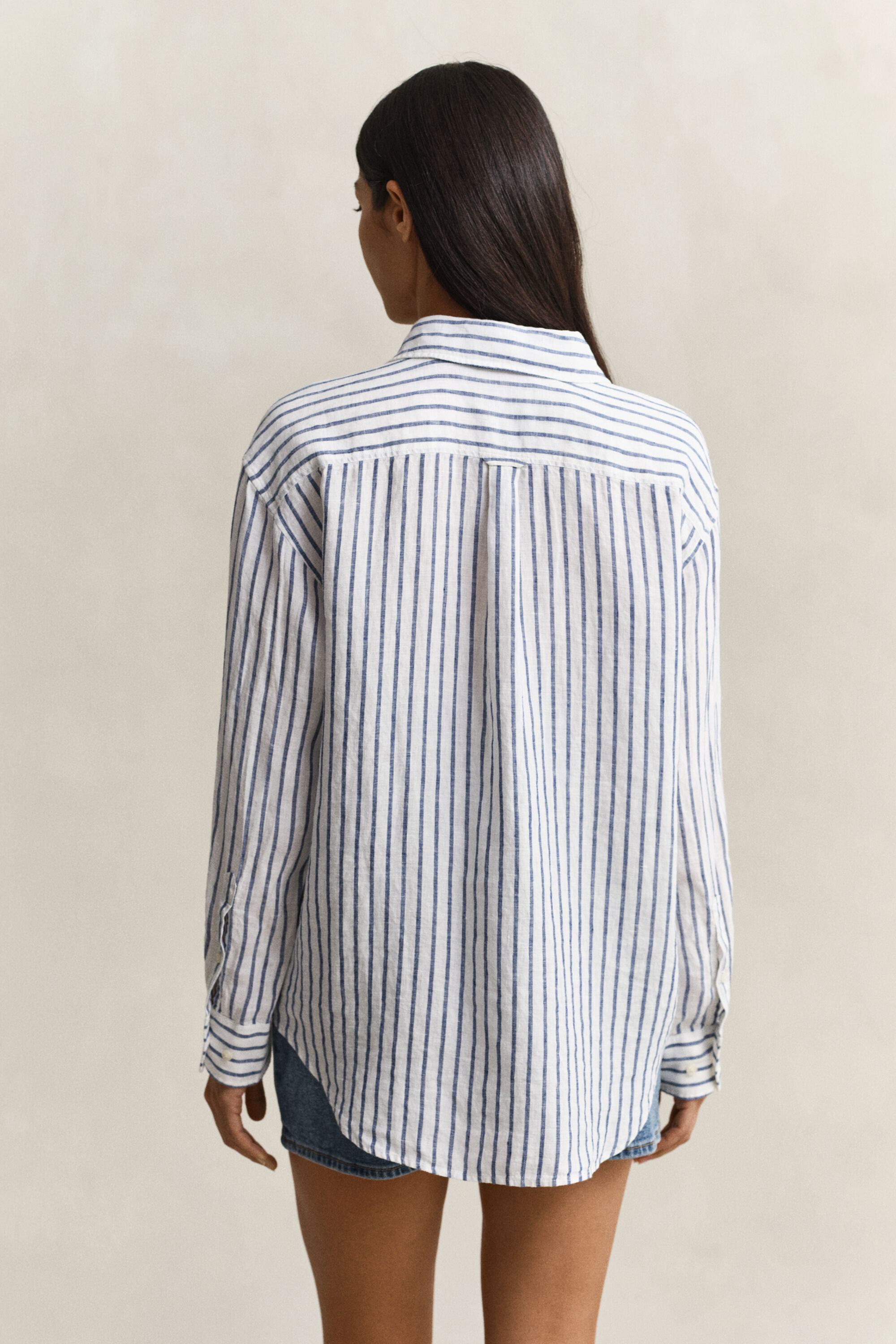 Camisa Relaxed Fit de lino a rayas