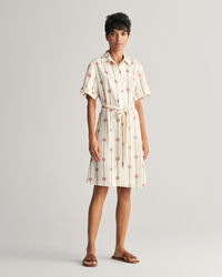 Vestido camisero estampado de manga corta