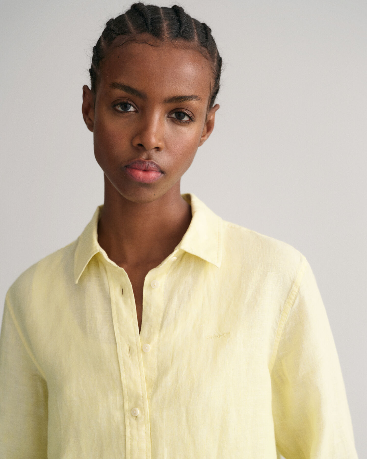 Camisa Regular Fit de cambray de lino